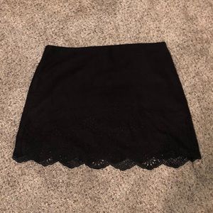 Black faux suede mini skirt